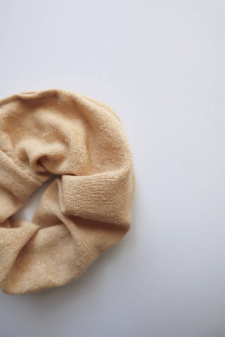 Raw Silk Naturally Dyed Hair Scrunchies: Oatmeal