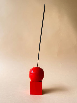 Wooden Incense Holder - Lollipop Red