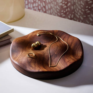 TOPO Round Tray: Walnut