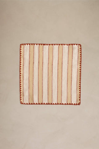 Linen Heritage Stripe Napkin Set: Heritage Peach / Set of 2 - 10"x10"/ 25cm x 25 cm