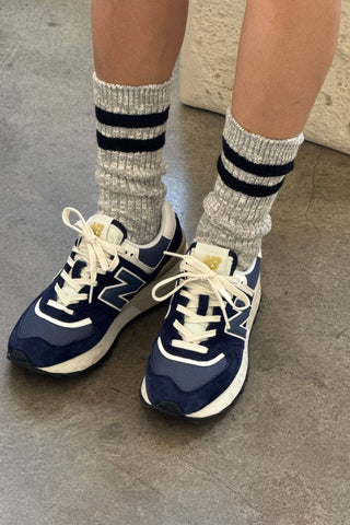 Cottage Varsity Socks: Oatmeal Varsity