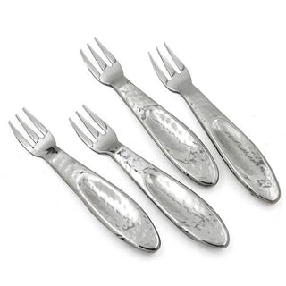 Stainless Steel Hammered Fork Set