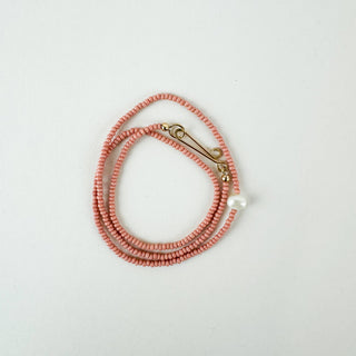 The Khadi Necklace - Pink Terra Cotta: 16" / Sterling Silver