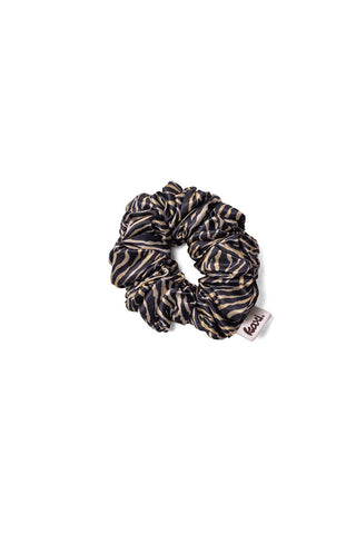 KAXI Zebra Midi Scrunchie — Satin Animal Print: MIDI