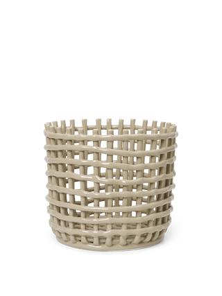 Ceramic Basket Large- Cashmere