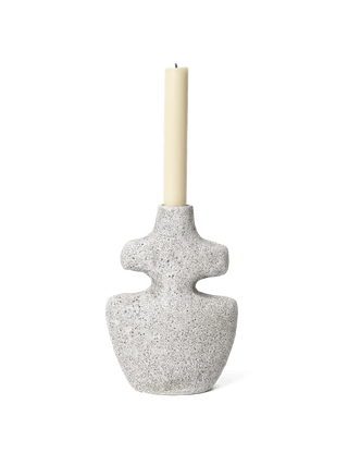 Yara Candle Holder Grey Pumice