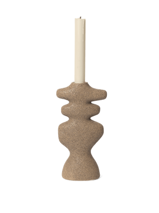 Yara Candle Holder Large - Dark Sand