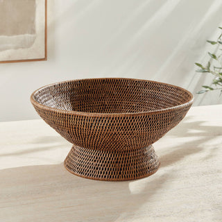 Burma Rattan Offering Bowl, Brown