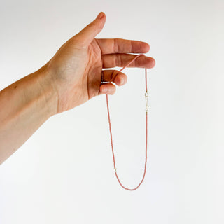 The Khadi Necklace - Pink Terra Cotta: 16" / Sterling Silver