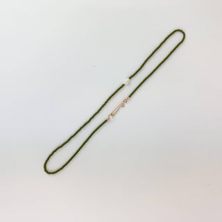 The Khadi Necklace - Matte Dark Green: 16" / Sterling Silver