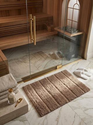 Riga Linear Bath Mat: Taupe