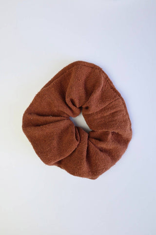 Raw Silk Naturally Dyed Hair Scrunchies: Terra Cotta