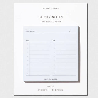 Time Block Sticky Note: Time Block Sticky Note