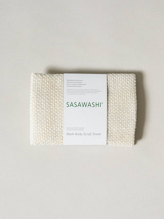 Sasawashi Mesh Body Scrub Towel - Off White
