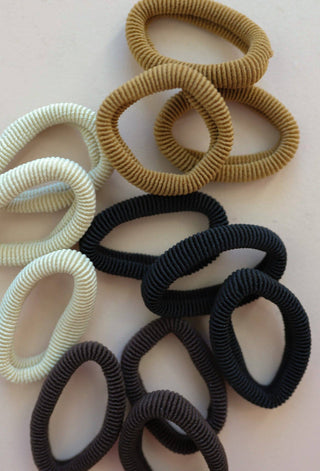 Midi Slick Back Hair Ties: DARK BROWN