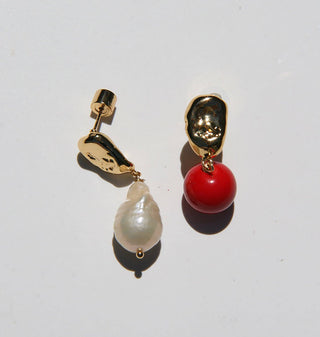 REZ Gold-Filled Dangle Earrings with Pearl and Bead