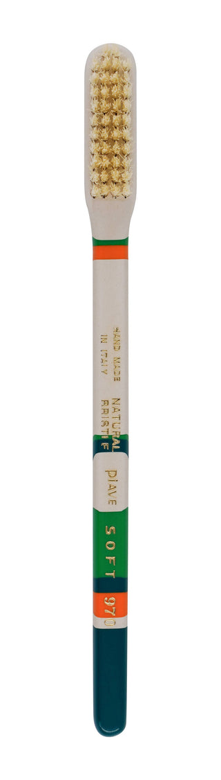 Sicily Soft Natural Bristles Toothbrush by Lavorati a Mano: Green