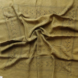 Olive Green Classic Print Naturally Dyed Bandana