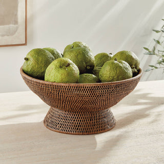 Burma Rattan Offering Bowl, Brown