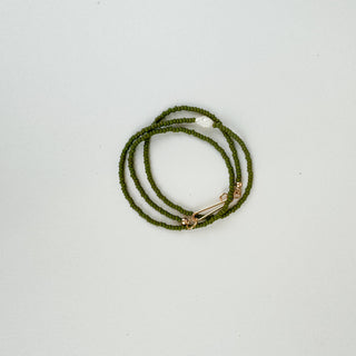 The Khadi Necklace - Matte Dark Green: 16" / Sterling Silver