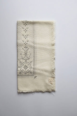 Cream Classic Print Naturally Dyed Bandana