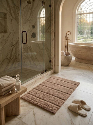 Riga Linear Bath Mat: Taupe