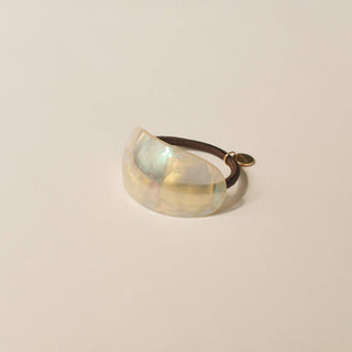 Curved Oval Resin Ponytail Hair Tie | Crystal Shell
