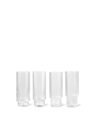 Ripple Long Drink Glasses - Set of 4