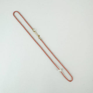The Khadi Necklace - Pink Terra Cotta: 16" / Sterling Silver