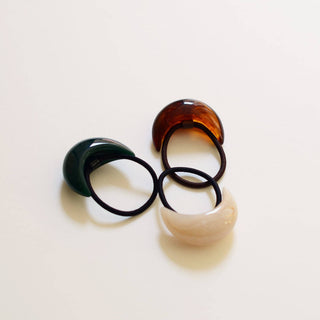 Bold Crescent Resin Hair Tie | Amber