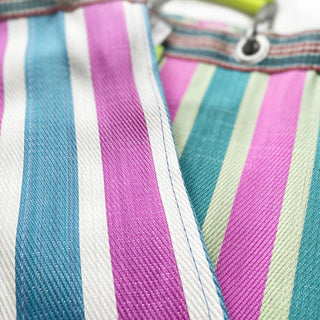 RECYCLED PLASTIC STRIPE BAG - Rectangle D30: Red x Blue