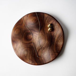 TOPO Round Tray: Walnut