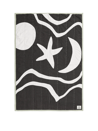 Ferm Living | Kove Applique Quilted Blanket (Charcoal/Elm Green)