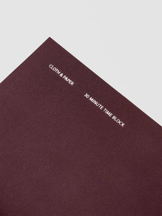 Travel Notebook | Pocket Plus: 30 Minute Time Block | Bordeaux