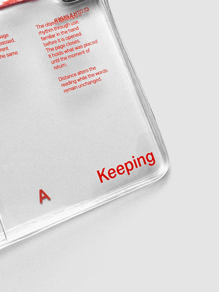 Act of Keeping Travel Cover | Clear Vinyl: Pocket Plus