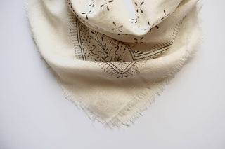 Cream Classic Print Naturally Dyed Bandana