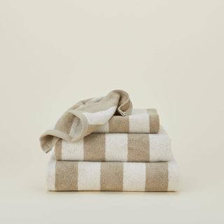SIMPLE STRIPED TERRY TOWELS - IVORY/FLAX: SHEET