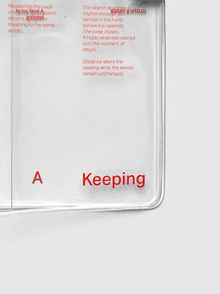 Act of Keeping Travel Cover | Clear Vinyl: Pocket Plus