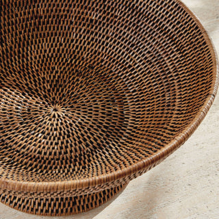 Burma Rattan Offering Bowl, Brown