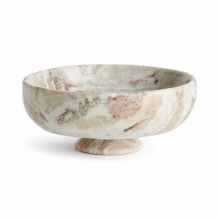 Josephine Footed Bowl - Brown/White Marble - Elegant Design