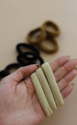 Midi Slick Back Hair Ties: DARK BROWN
