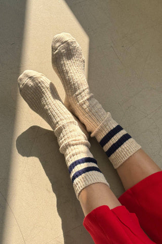 Cottage Varsity Socks: Oatmeal Varsity