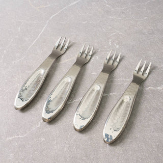 Stainless Steel Hammered Fork Set