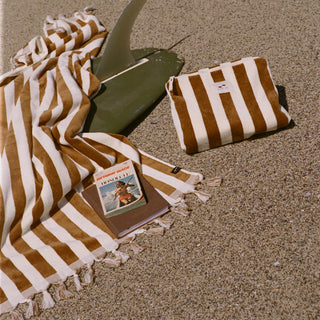 Slowtide - Cabana Fringe Woven Towel (Brown)