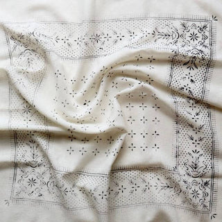 Cream Classic Print Naturally Dyed Bandana