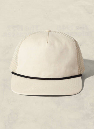 Brushed Cotton Rope Trucker Hat: Eggshell