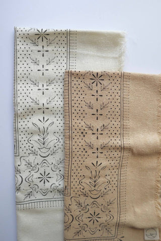 Cream Classic Print Naturally Dyed Bandana