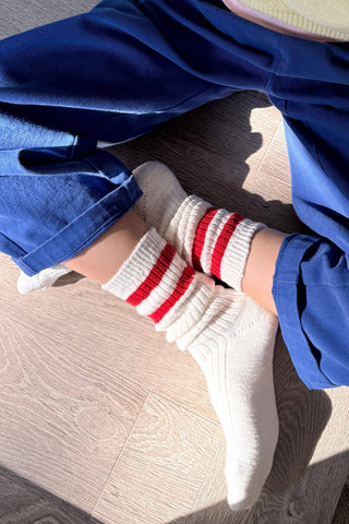 Cottage Varsity Socks: Flax Varsity