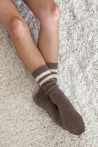 Cottage Varsity Socks: Oatmeal Varsity