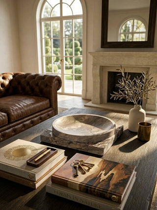 Shayne Sculpted Onyx Centerpiece Bowl: Hazel Brown Onyx
